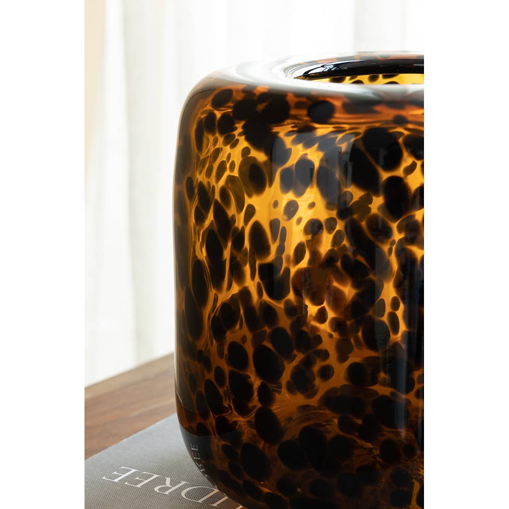 Vase en verre Léopard Ambre