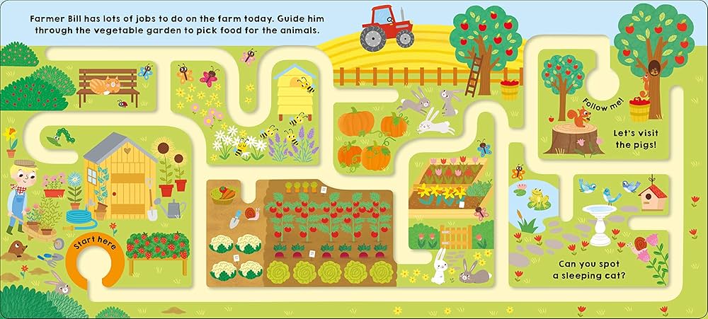 Suivez-moi à la ferme : livre labyrinthe