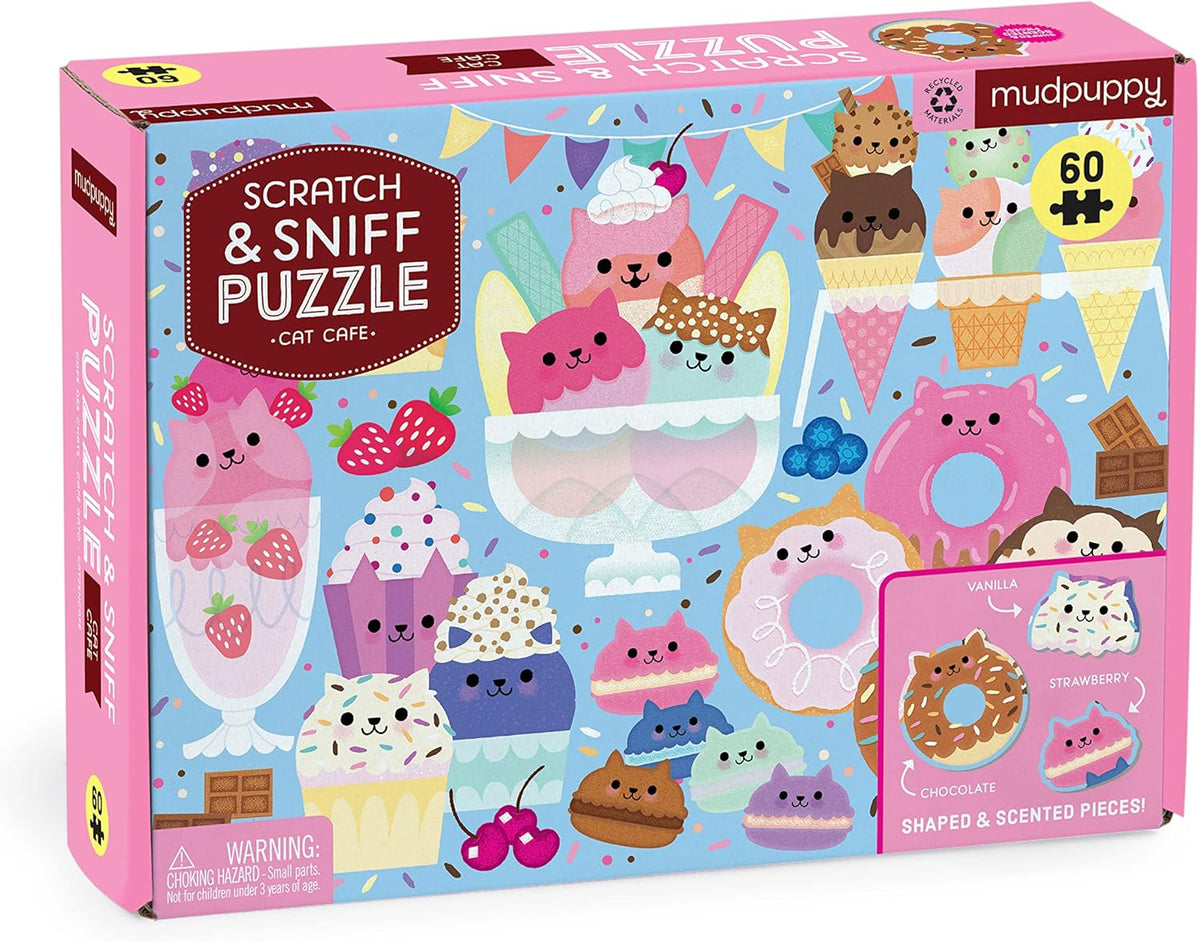 Mudpuppy Cat Cafe 60 Piece Scratch & Sniff Puzzle