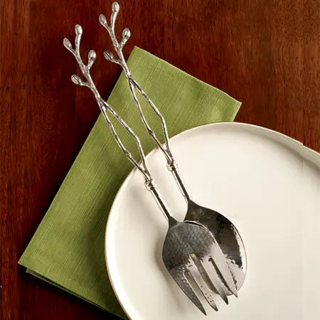 Flora Steel Salad Servers