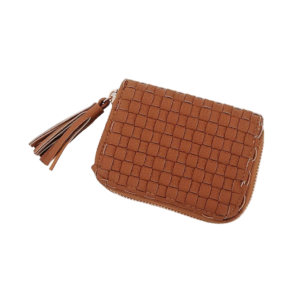 Portefeuille tissé - marron