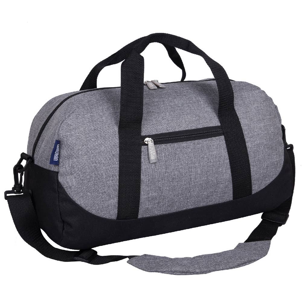 Gray Tweed Overnighter Duffel Bag