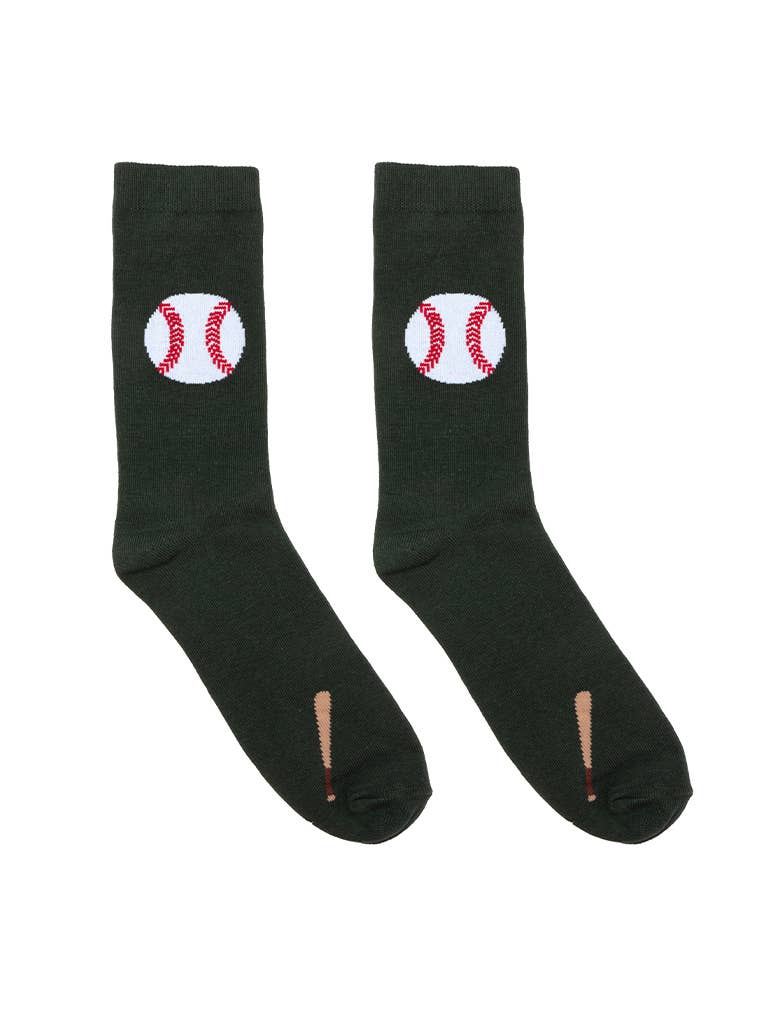 3D Packaged Crew Socks - Baseball - Forest Green