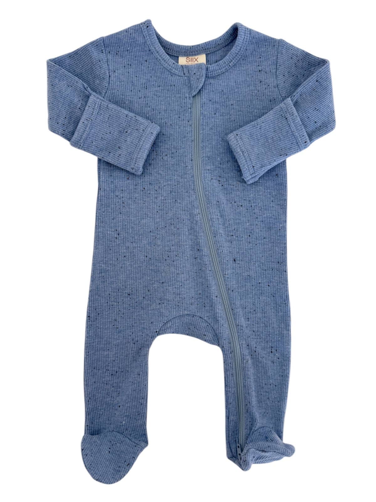 Blue Speckle / 2-Way Zip Footie