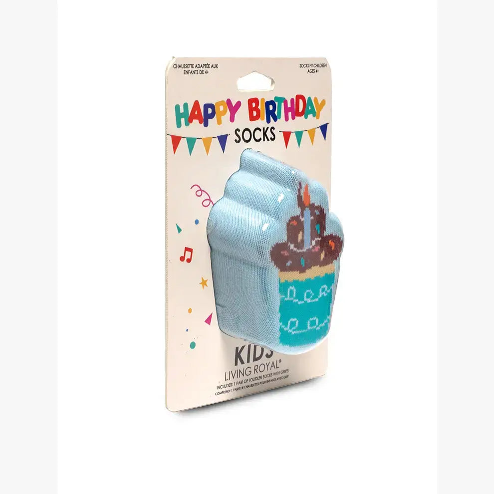 3D Packaged Crew Socks - Kids - Birthday Cupcake
