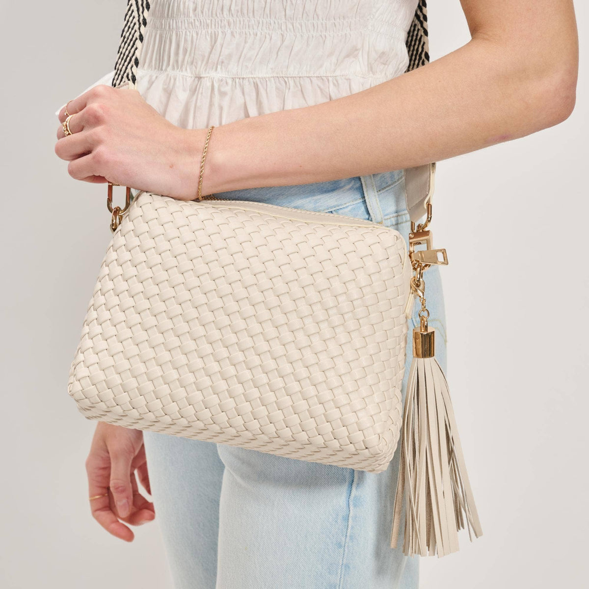 Woven Crossbody - ivory