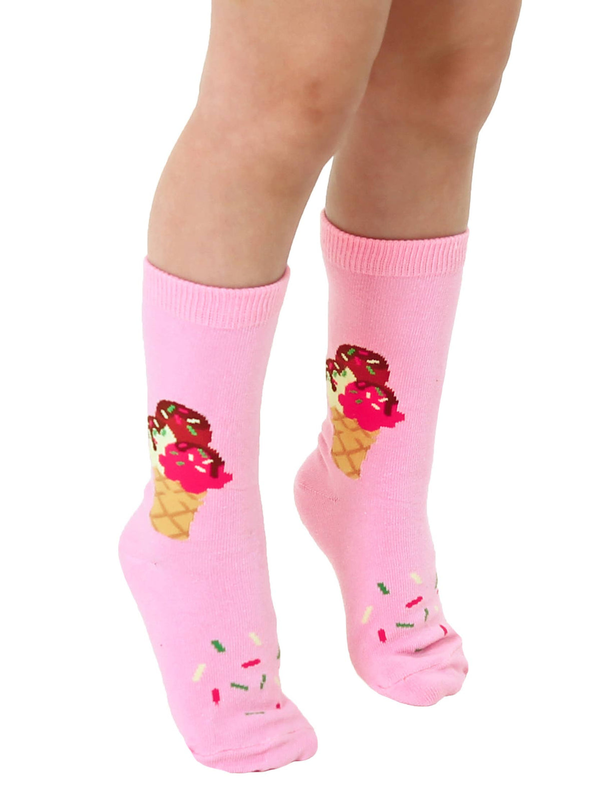 3D Packaged Socks - Kids - Ice Cream -Pink