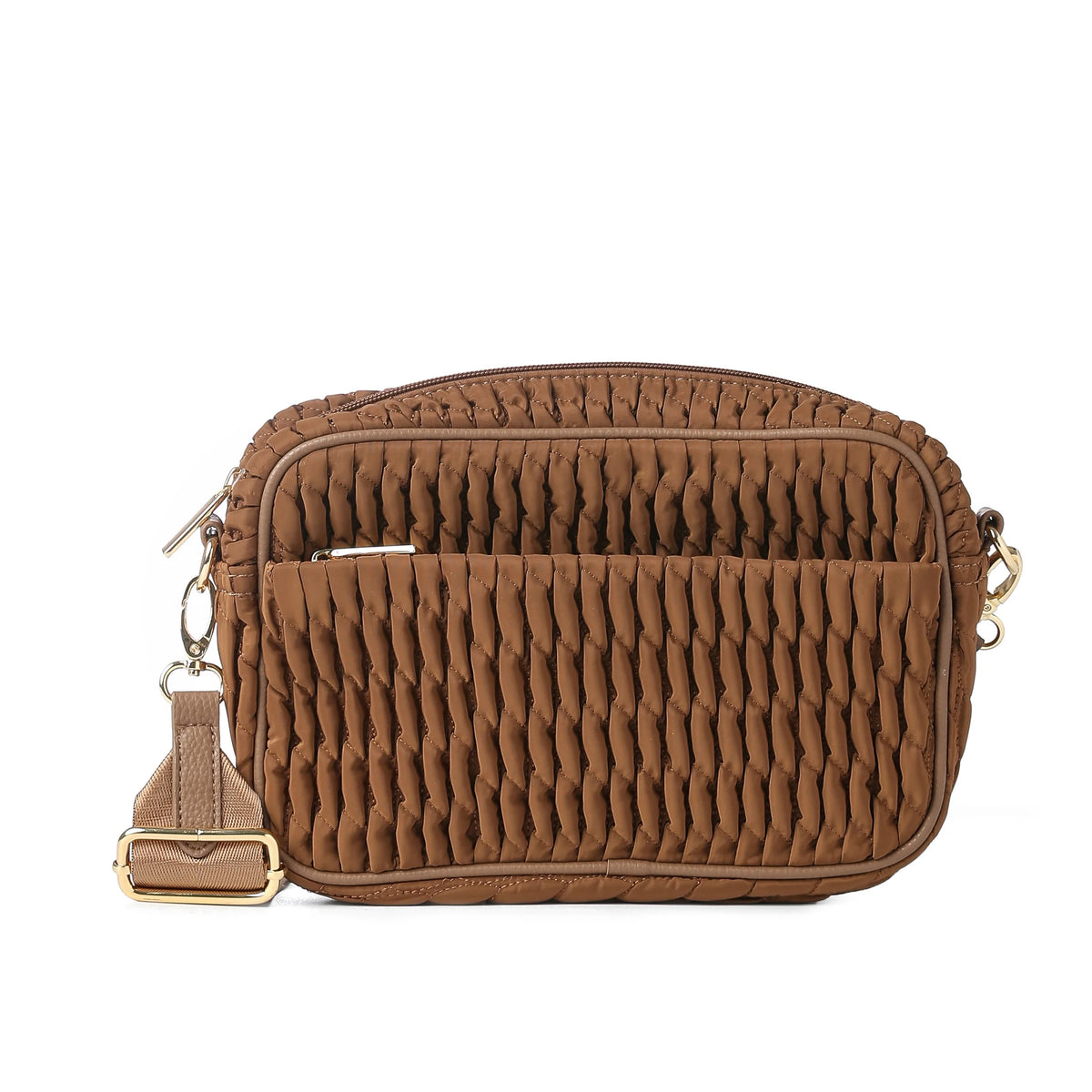 Sac bandoulière en nylon froncé - Noix