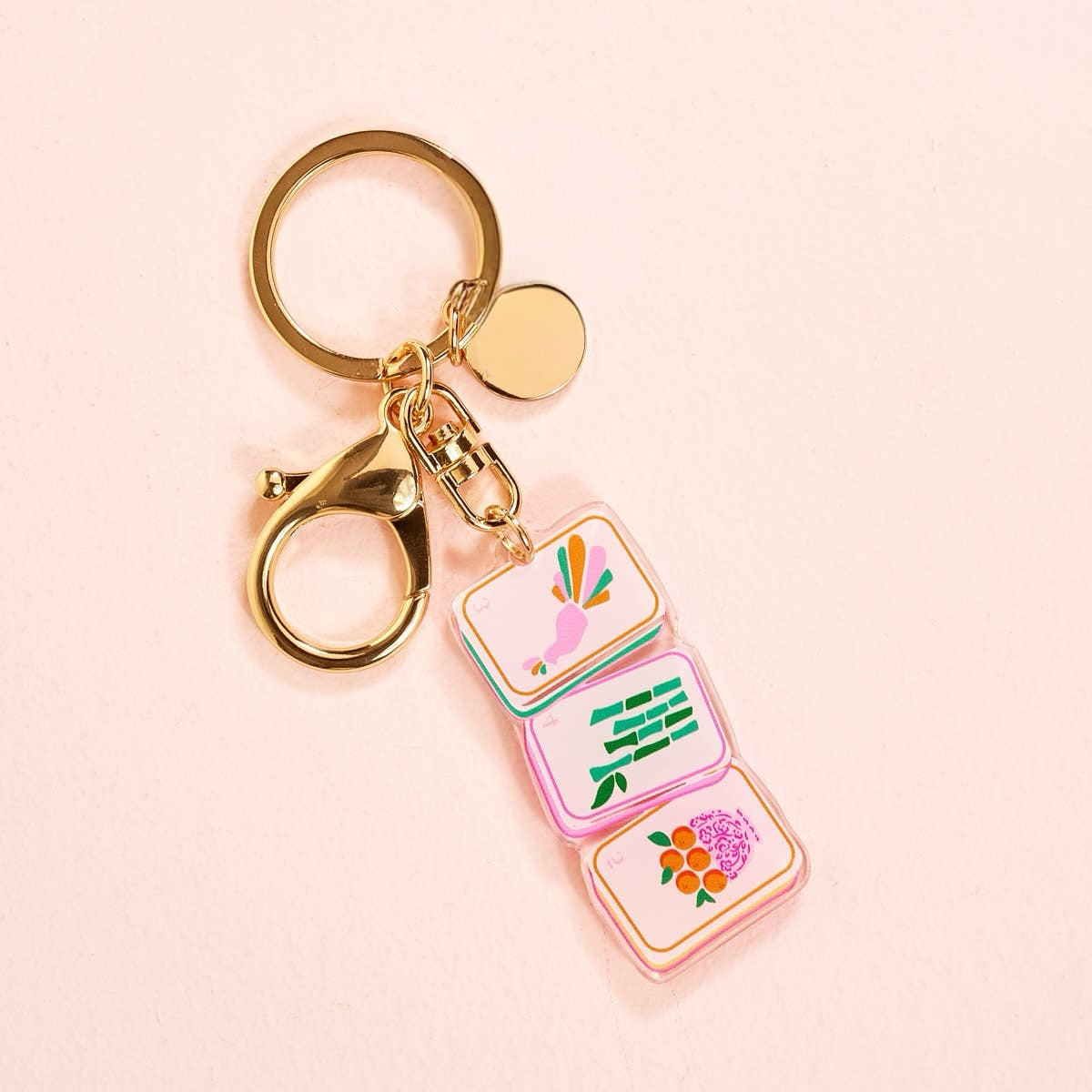 Porte-clés en acrylique – Tuiles de Mahjong