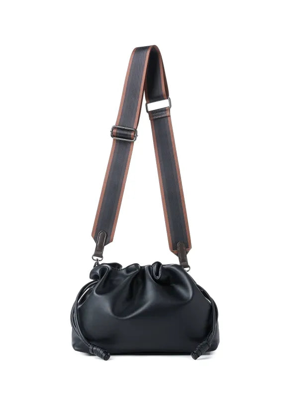 Convertible vegan leather crossbody - black