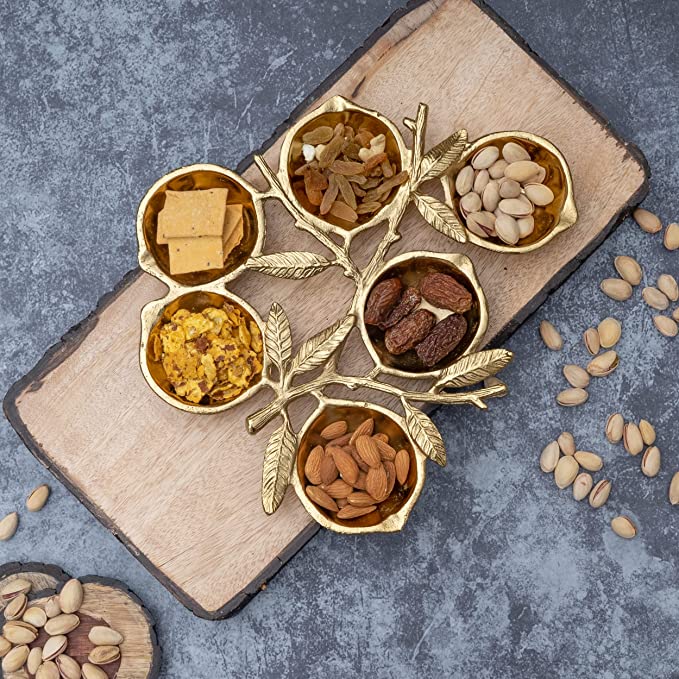 Pomegranate Cluster Bowls - Bright Gold