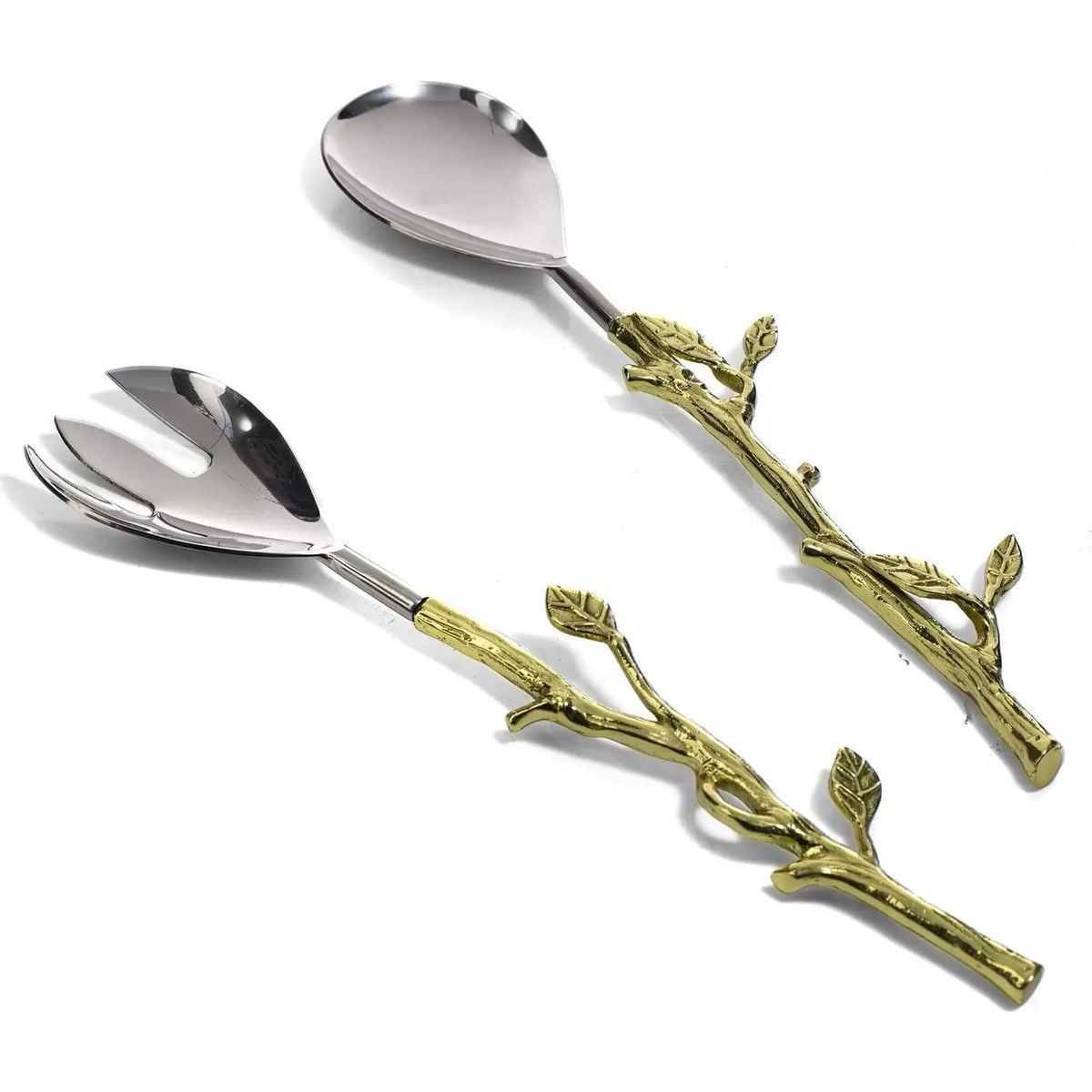 Couverts à salade en feuille d'or