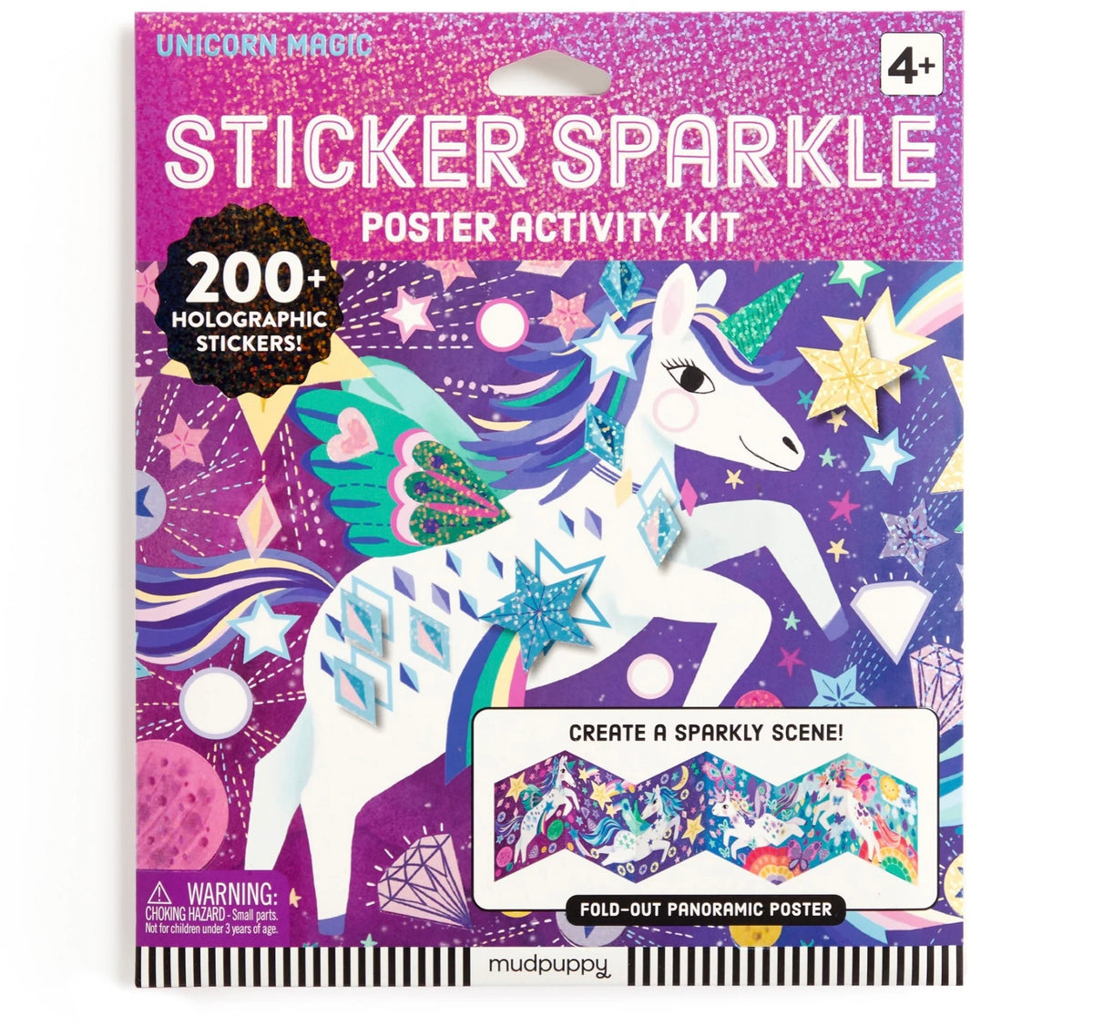 Kit d'activités avec affiches scintillantes et autocollants magiques de licorne