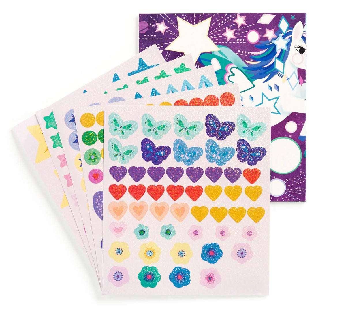 Kit d'activités avec affiches scintillantes et autocollants magiques de licorne