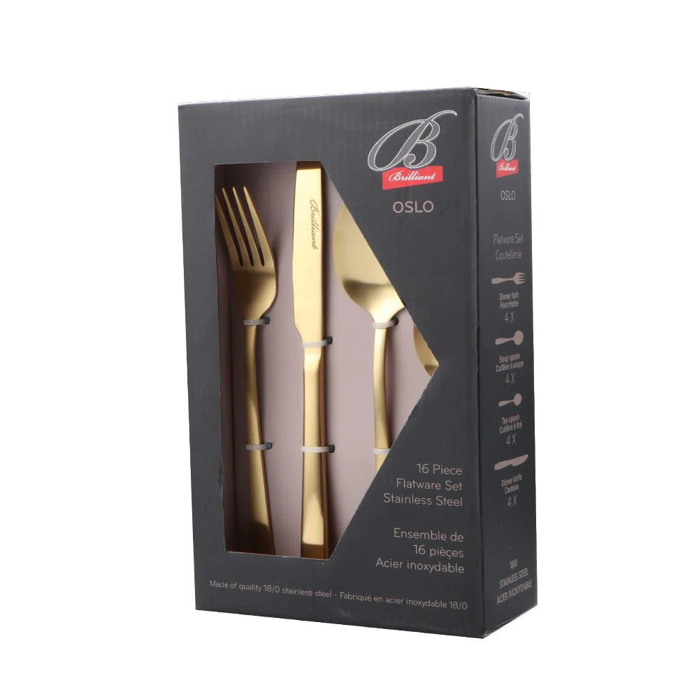 Oslo Stainless Steel 16 Piece Flatware Set