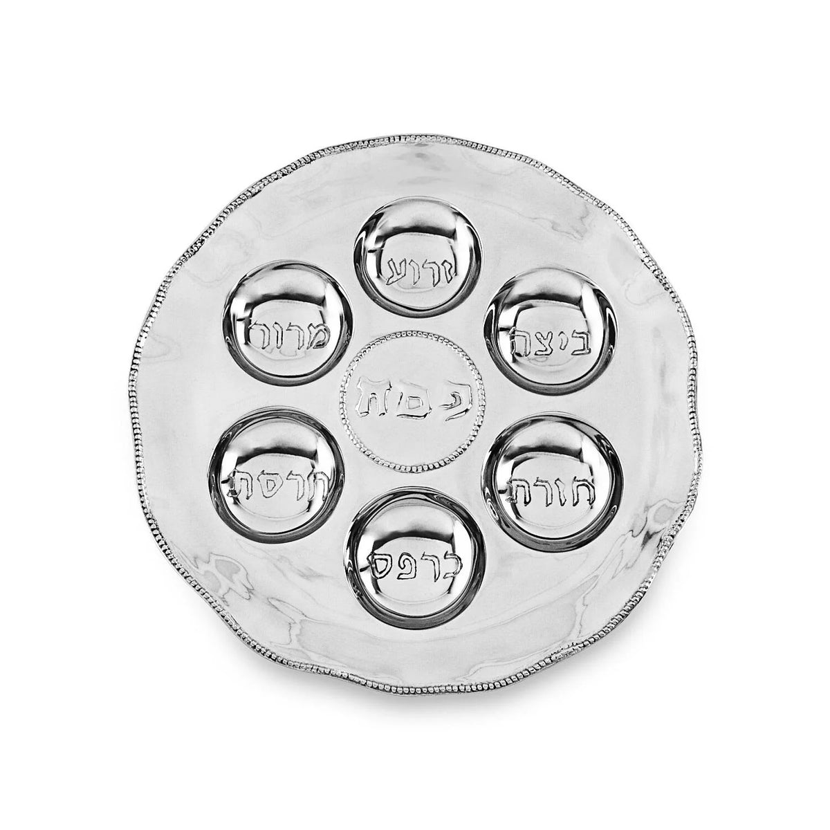 Beatriz ball silver Seder plate with pearls