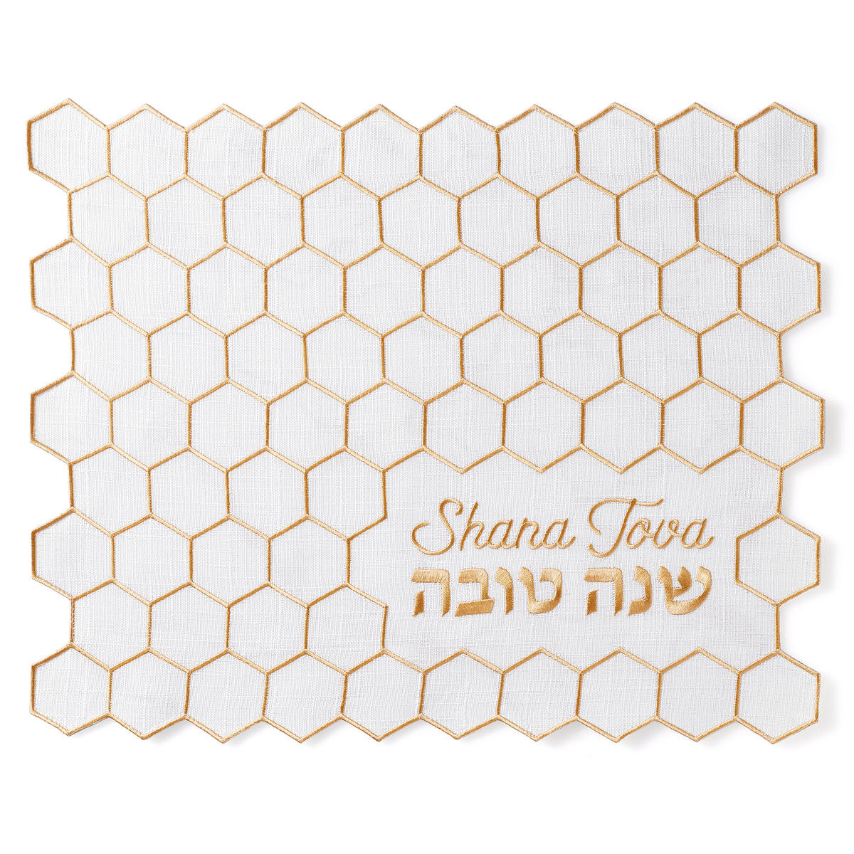 Embroidered honeycomb Rosh Hashanah Challah Cover