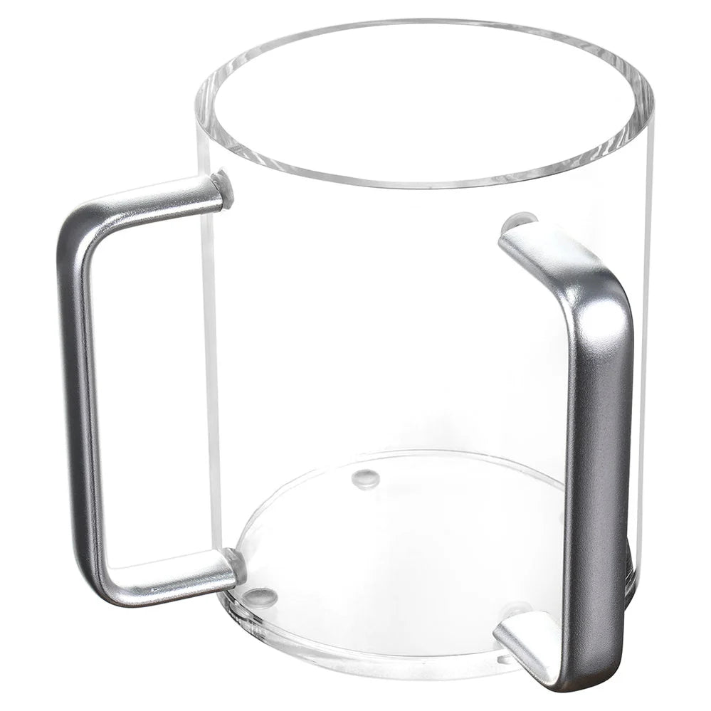 Coupe de lavage en Lucite à poignées métalliques argentées miroir