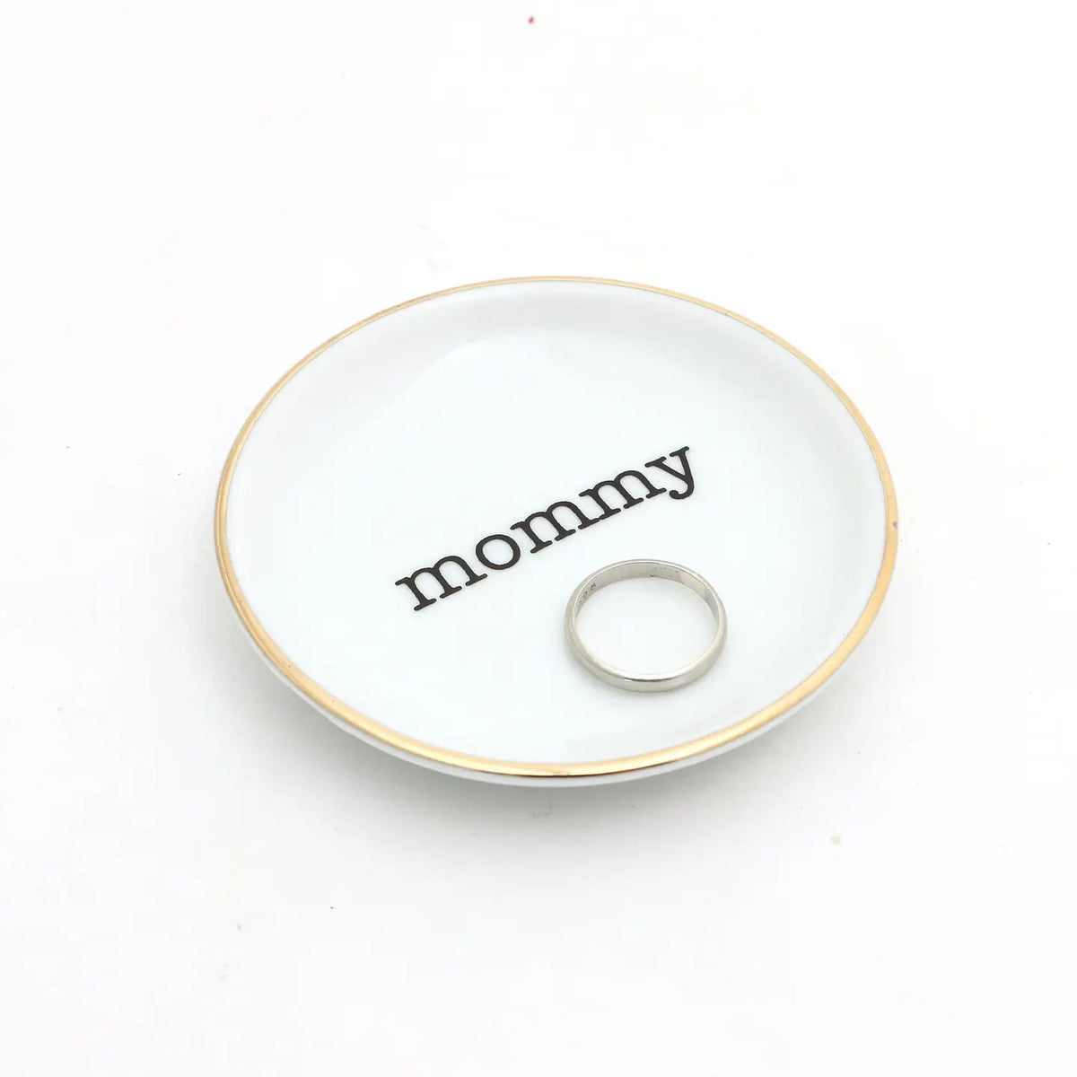 Mommy Ring Holder Dish with 22 K Gold accents