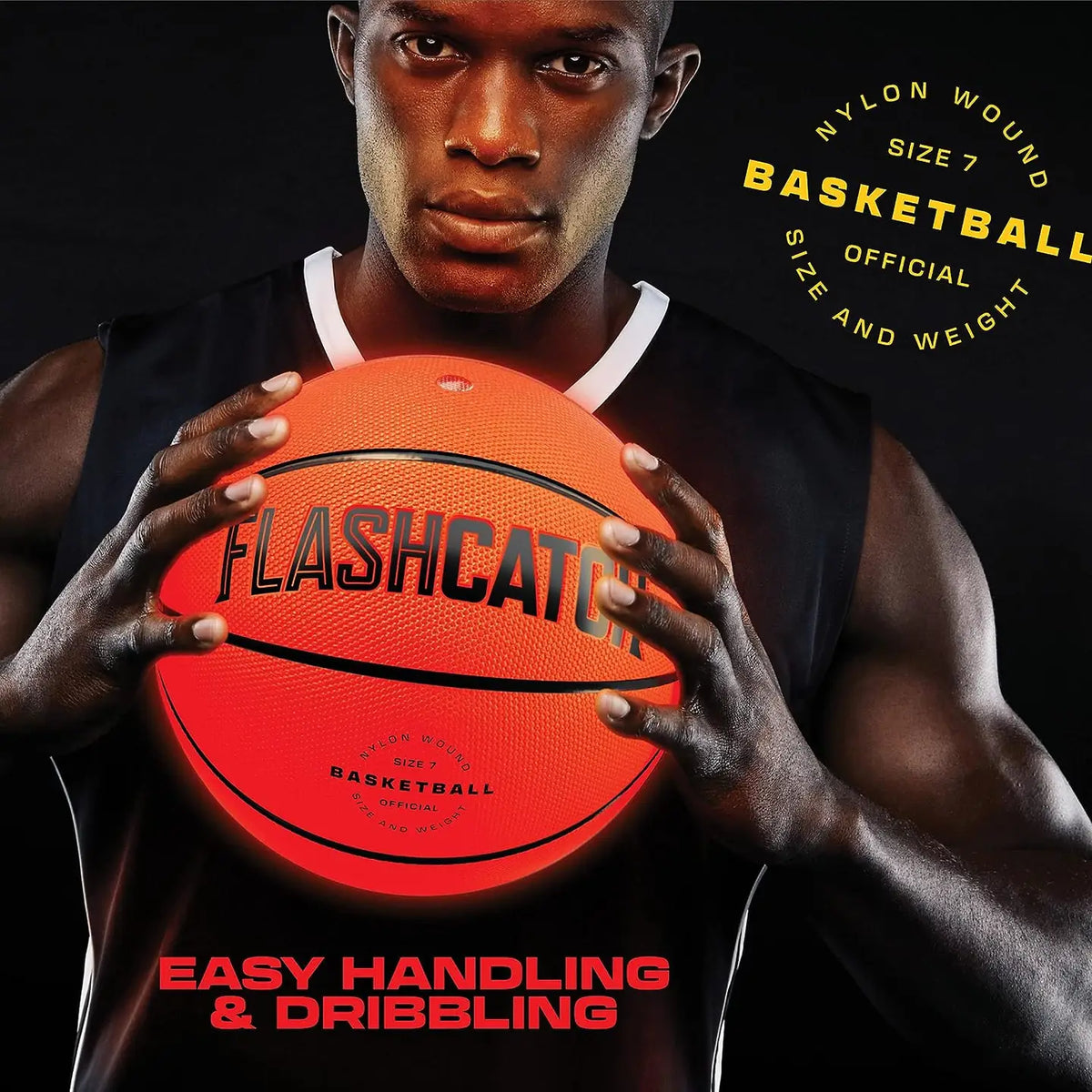 Ballon de basket lumineux qui brille dans le noir