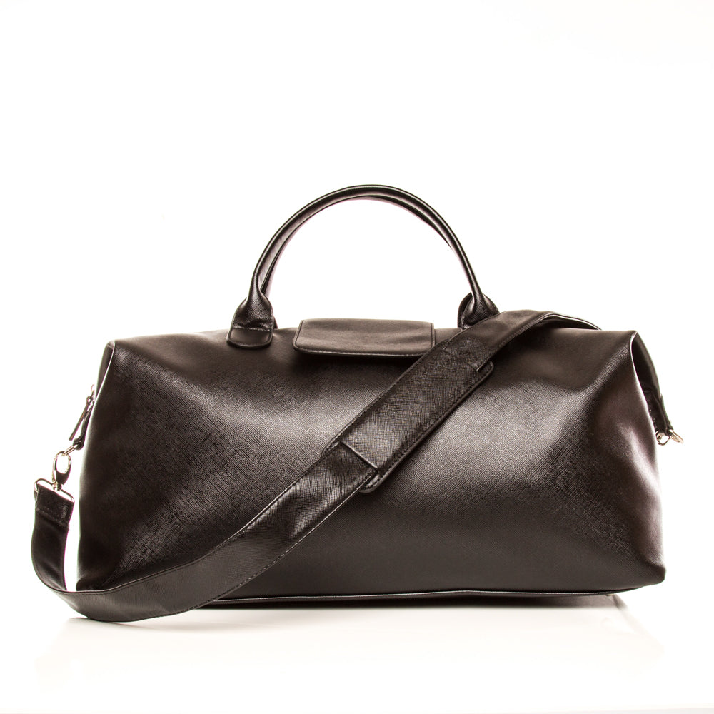 Alpha Leather Duffel Bag - black