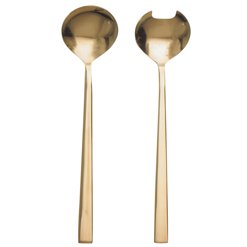 Gold salad servers