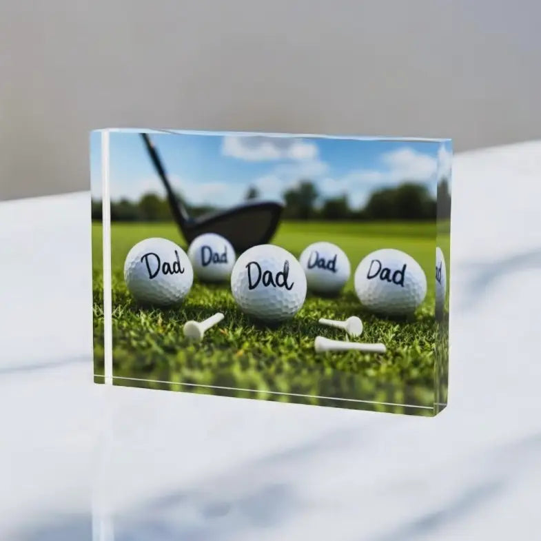 Bloc de cristal artistique « Golf Dad »
