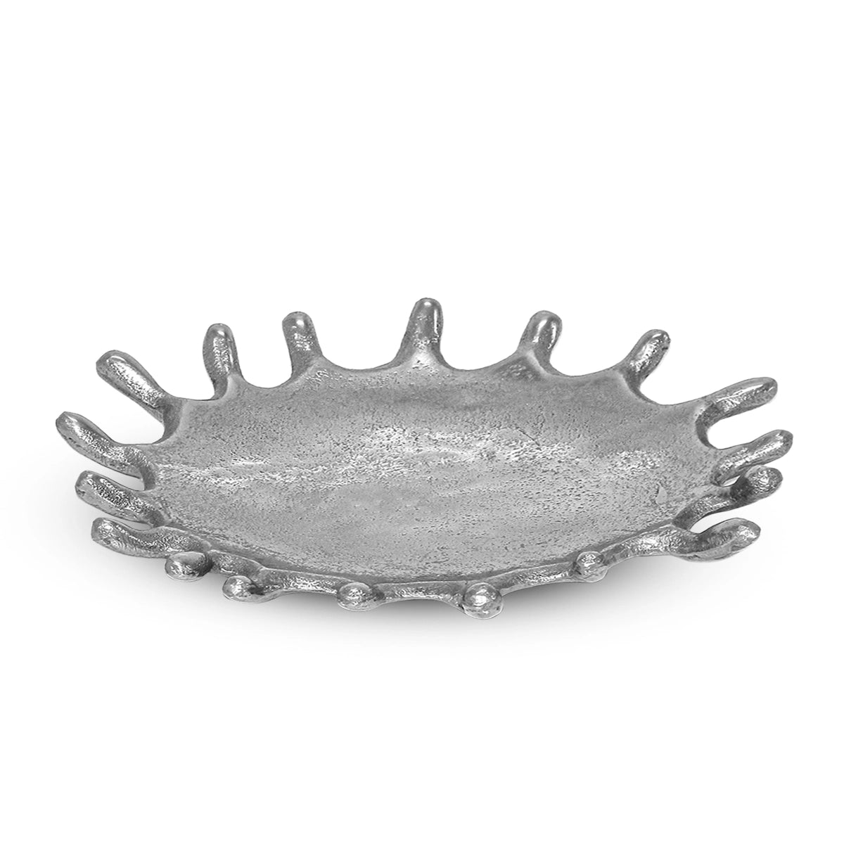 Plat à éclaboussures argenté