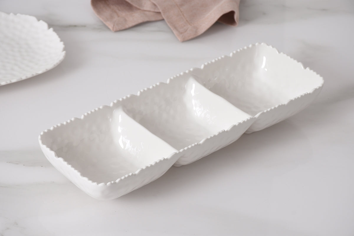 Pampa Bay Waves Melamine 3-section serving piece