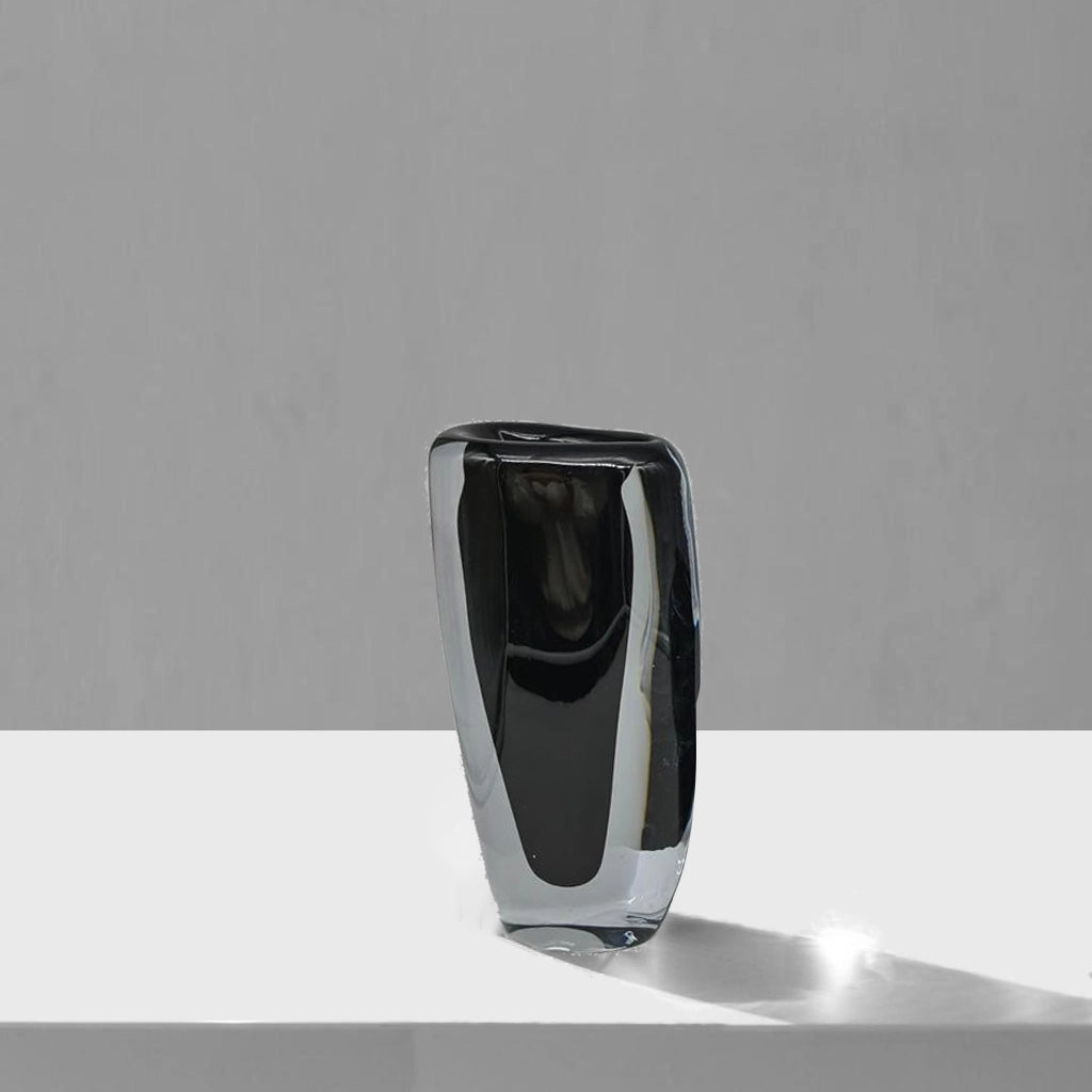 Glass Black Double Wall Vase