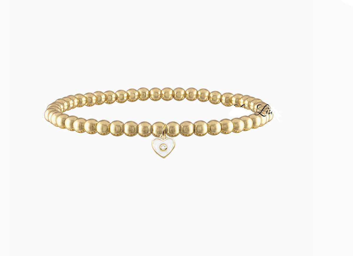 Bracelet mini coeur blanc