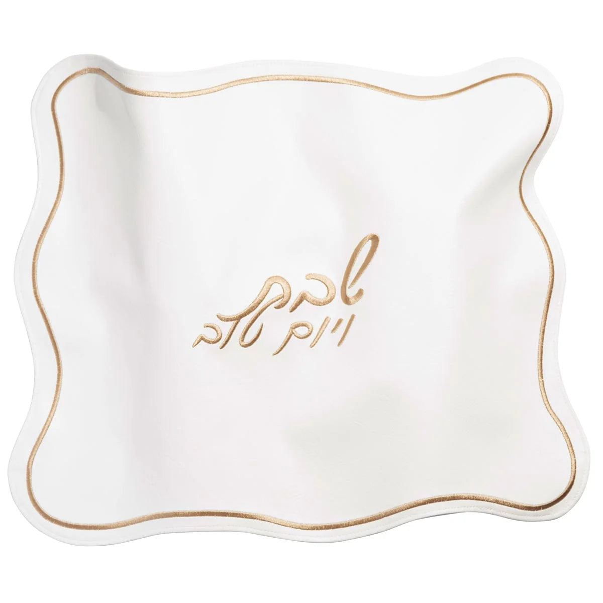 Leather Wavy Challah Cover Gold