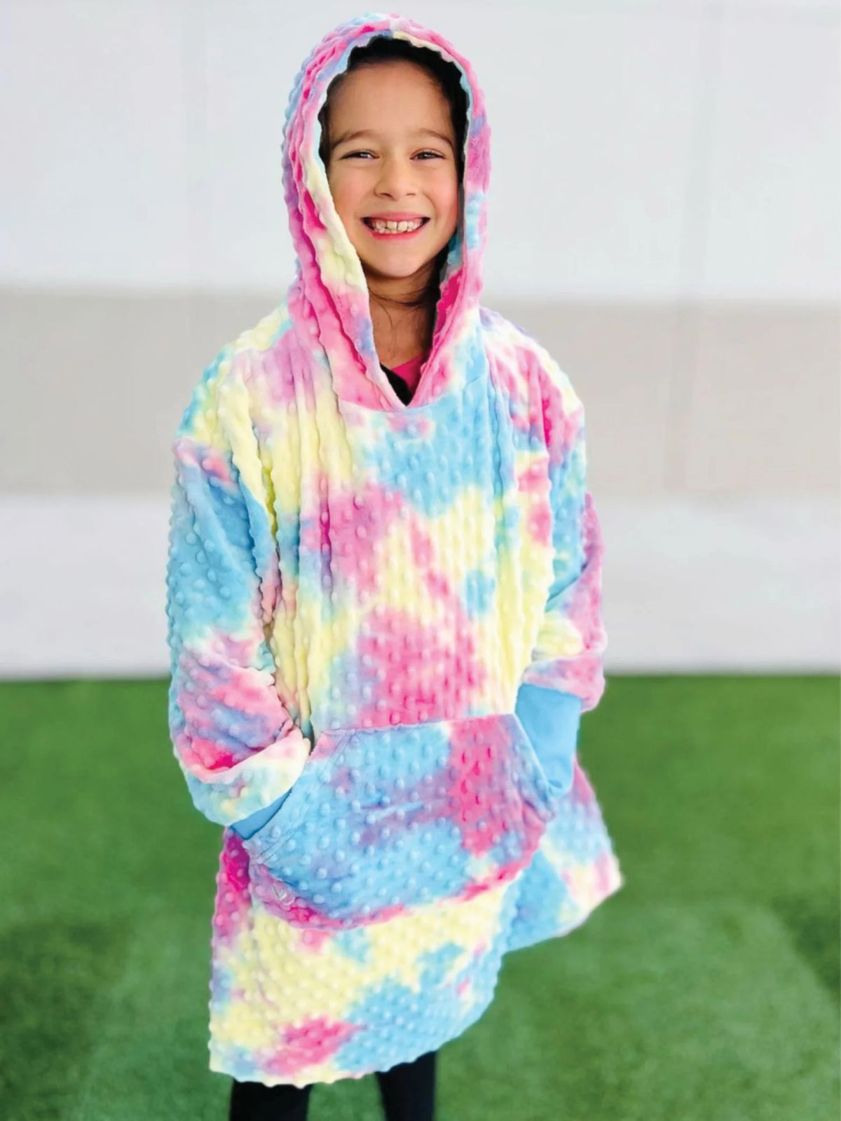 Sweat à capuche minky oversize - tie dye