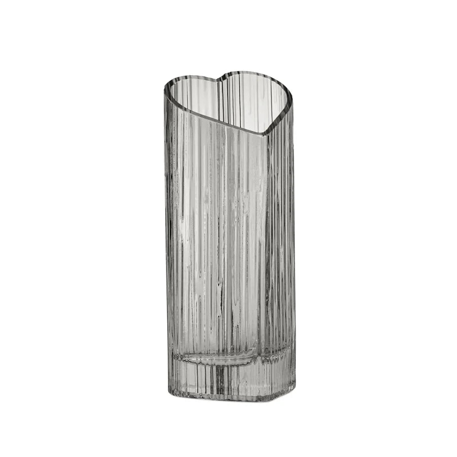 Heart Shape 8.5h" Glass Vase - Smoke