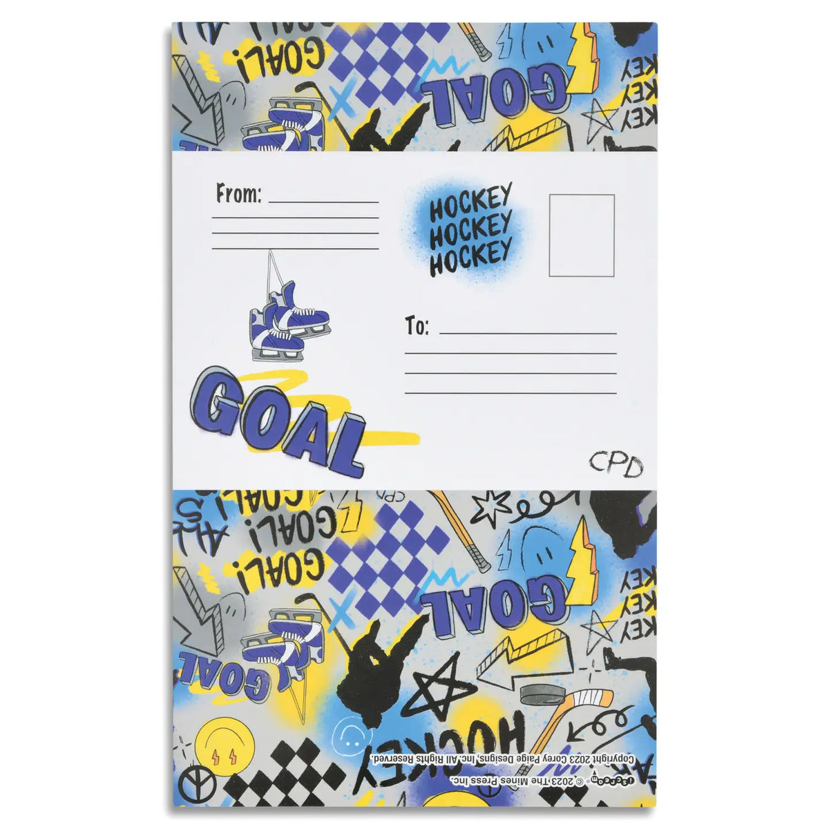 Hockey goal FOLDOVER CARDS