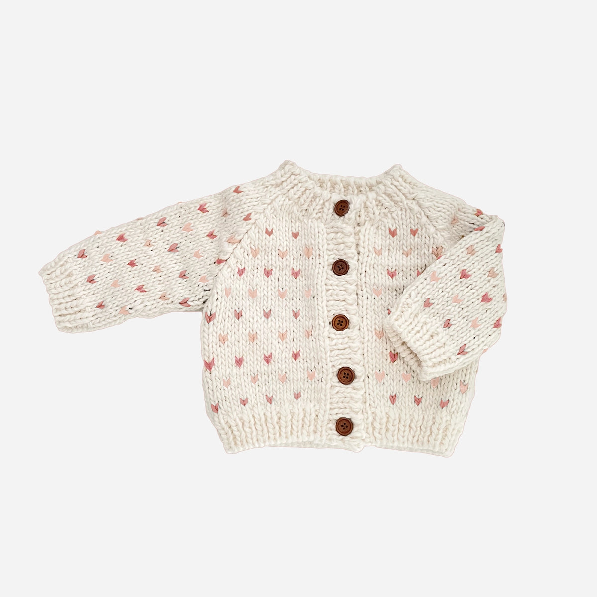 Gilet bébé à cœurs blancs
