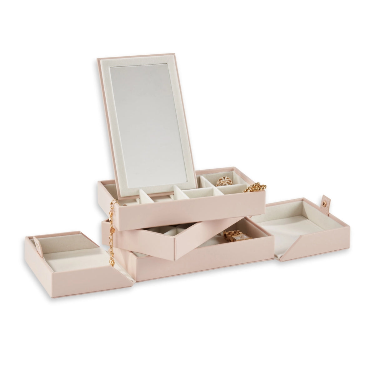 Boîte à bijoux personnalisée à plusieurs niveaux - Rose