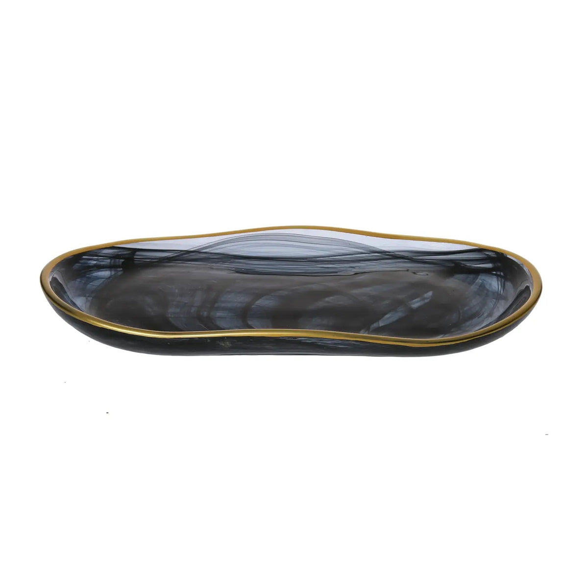 Black Alabaster Large Oval Tray