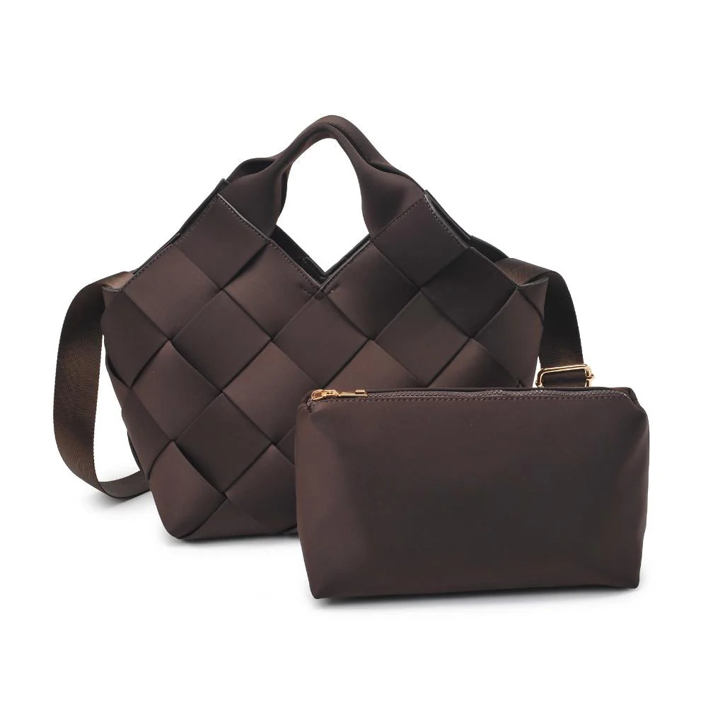 Woven Neoprene Tote - chocolate