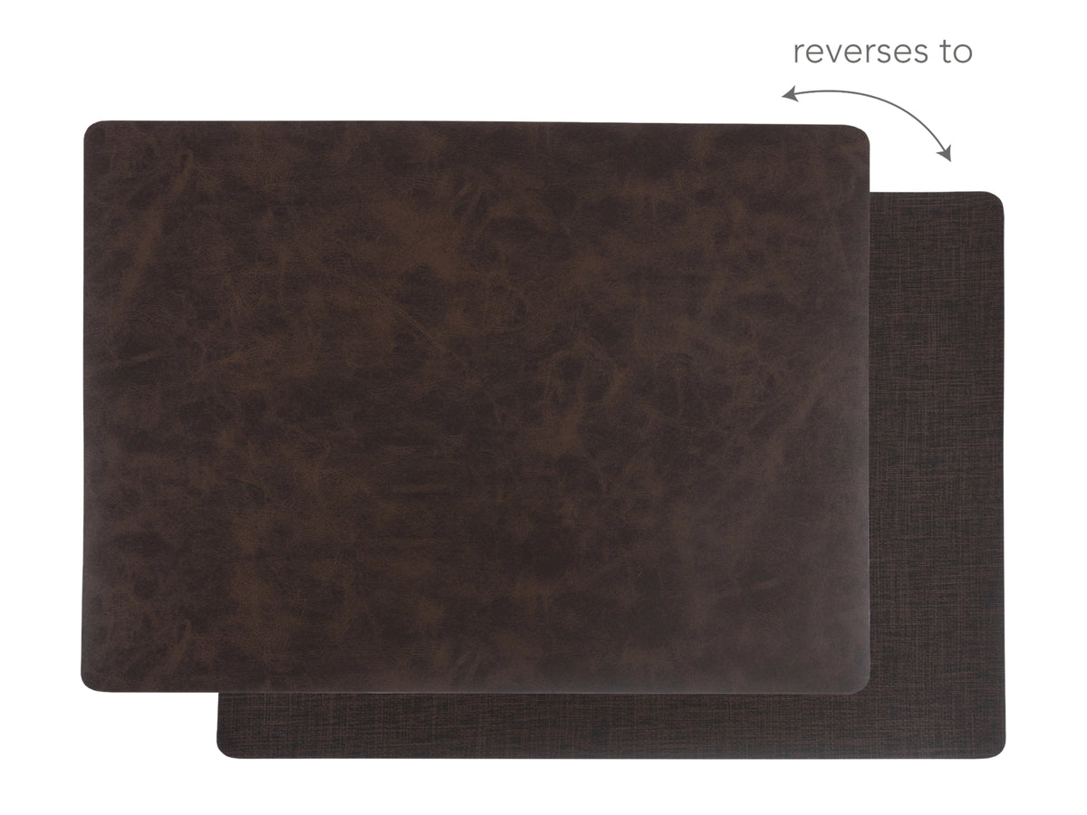 Faux Leather Placemat - mahogany