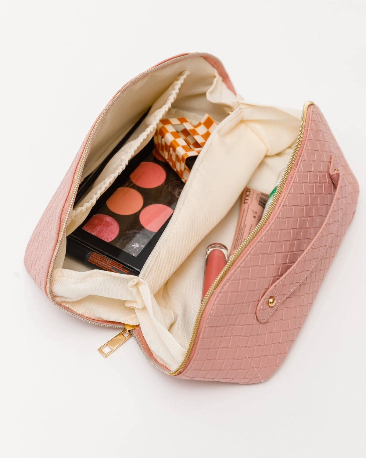 Trousse de maquillage grande capacité - Rose
