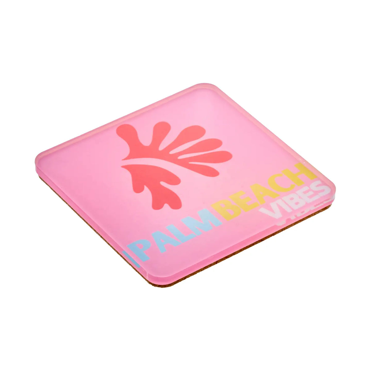 Set of 4 Acrylic Coasters in holder, palm beach