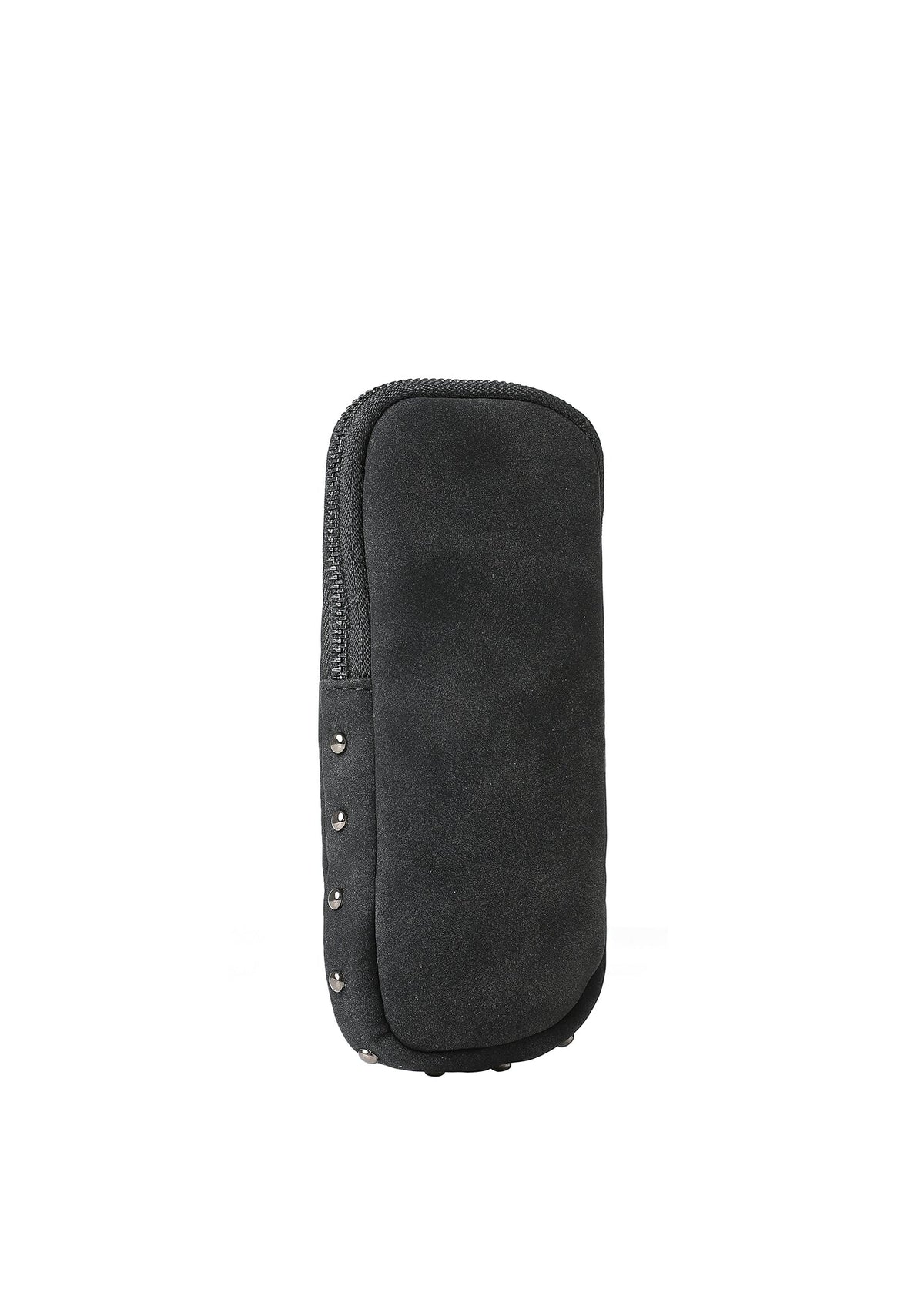 vegan suede studded glasses case - black/silver