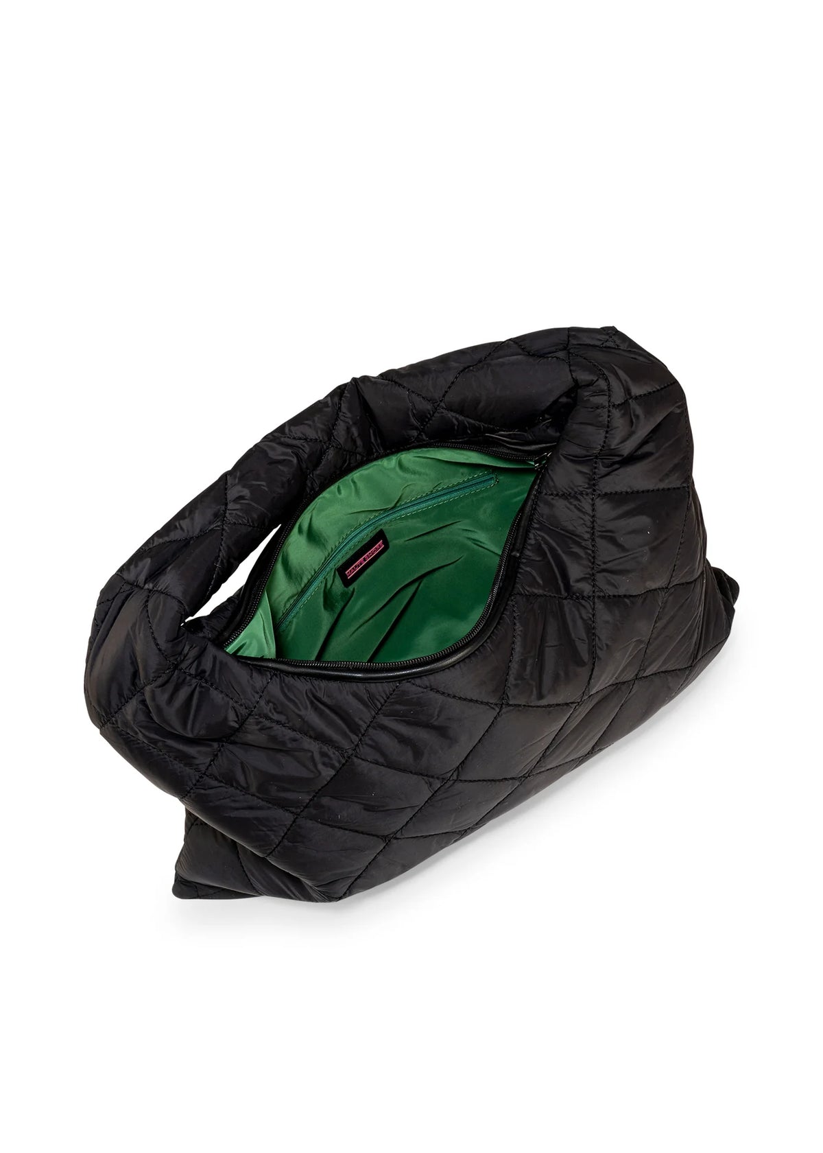 Quilted matte puffer hobo tote