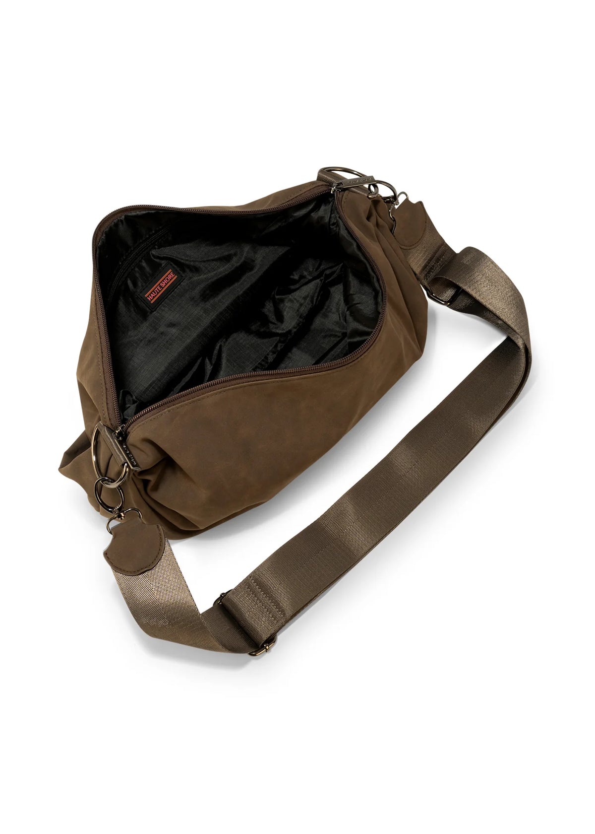 Sac bandoulière en daim végan - expresso