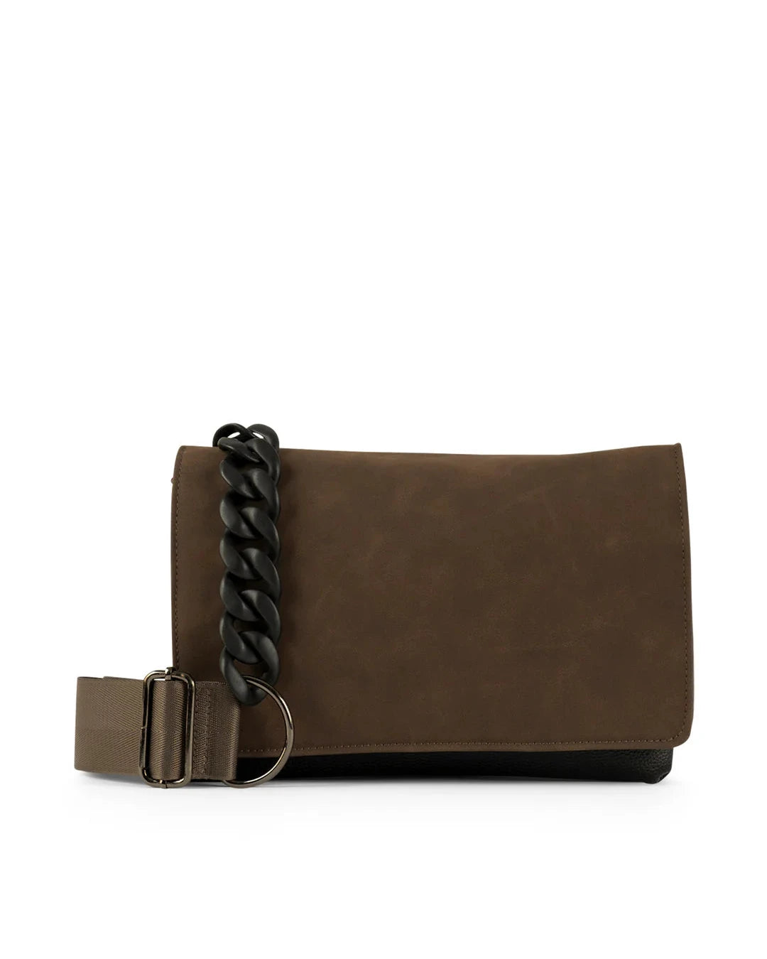 Vegan suede crossbody - espresso
