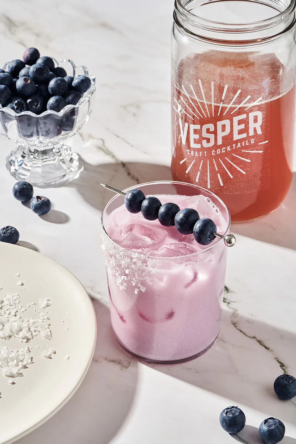 Vesper COCKTAIL - blueberry coconut margarita