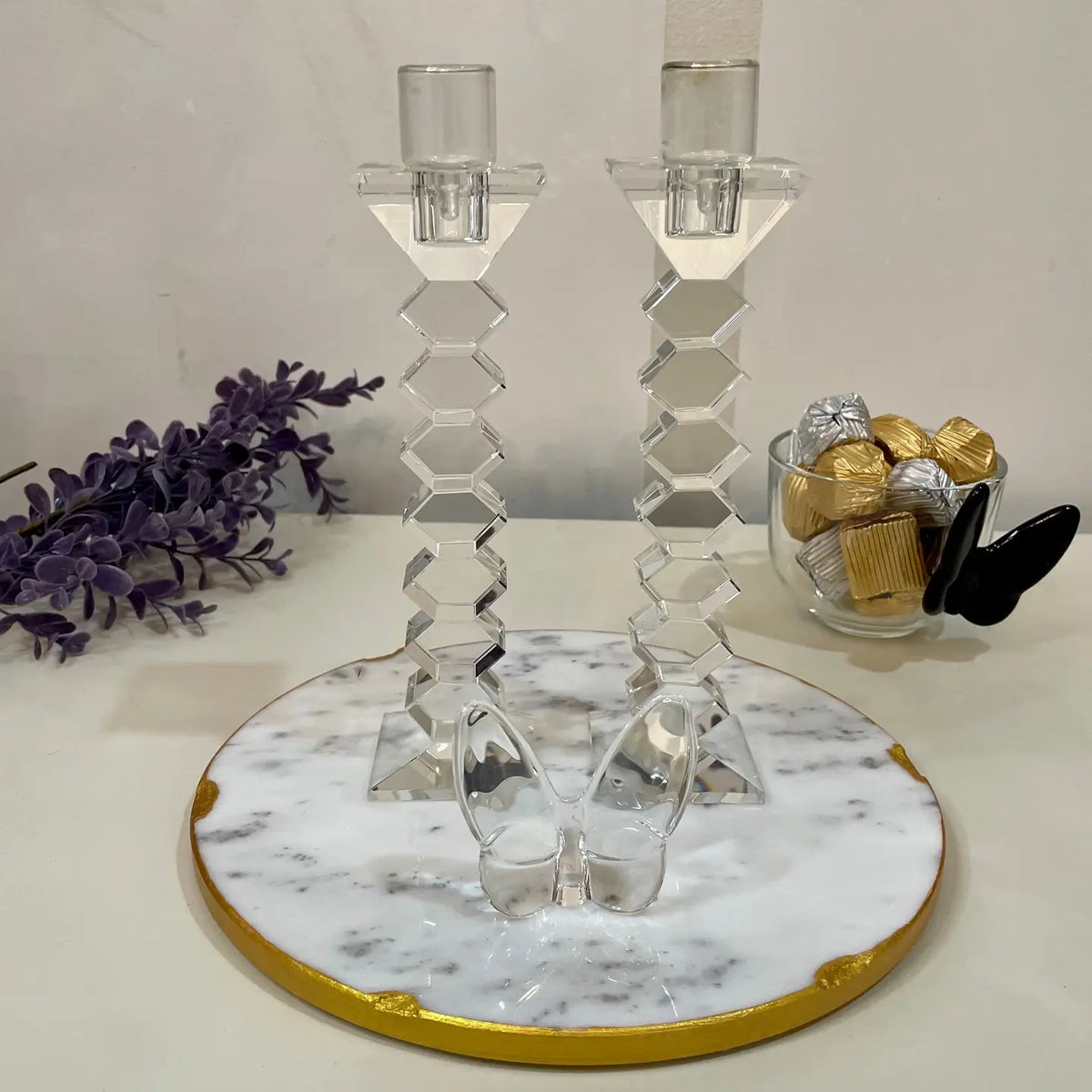 Chandeliers en cristal zigzag de 8,25 po - Lot de 2