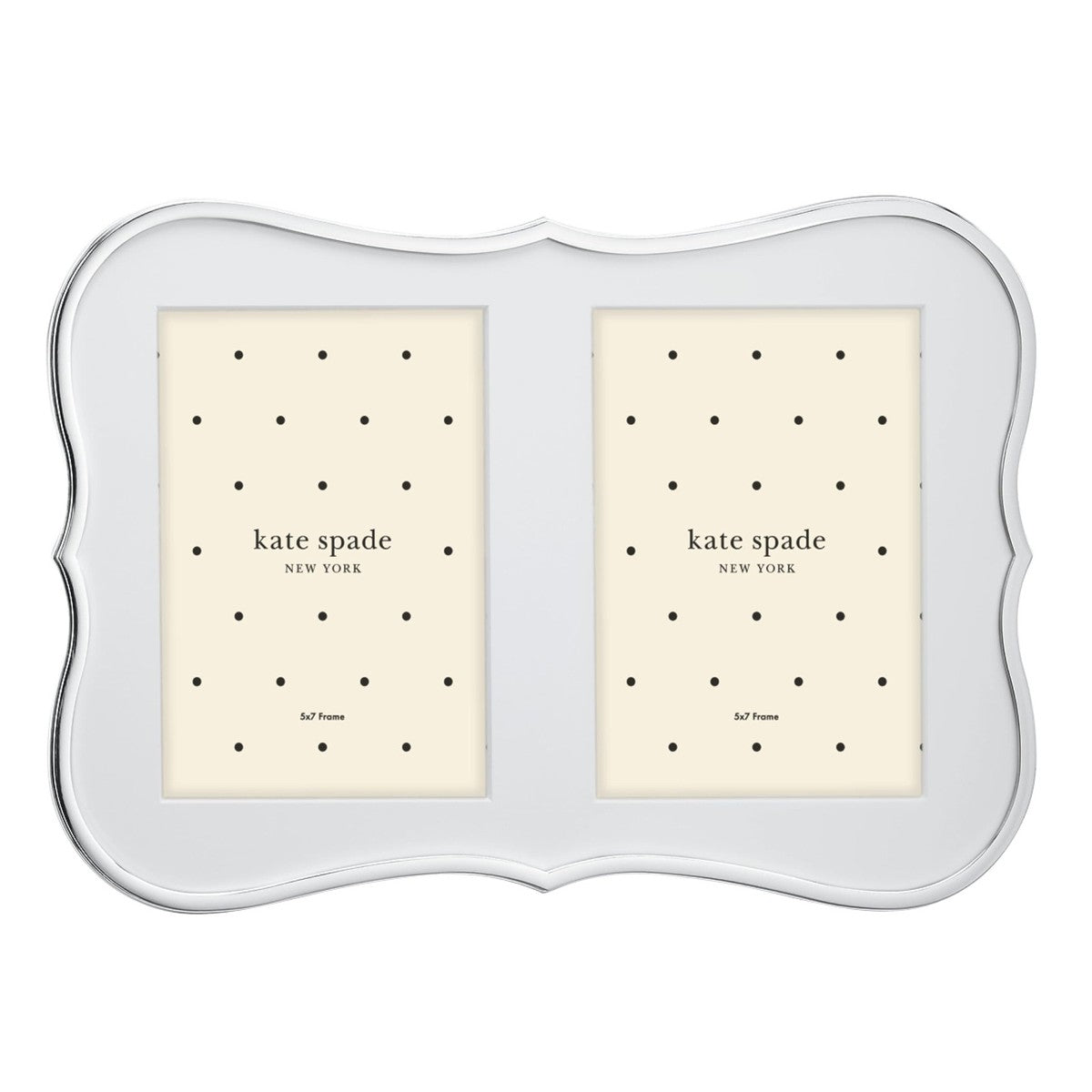 Kate Spade Crown Point double 5"x 7" Frame - Silver