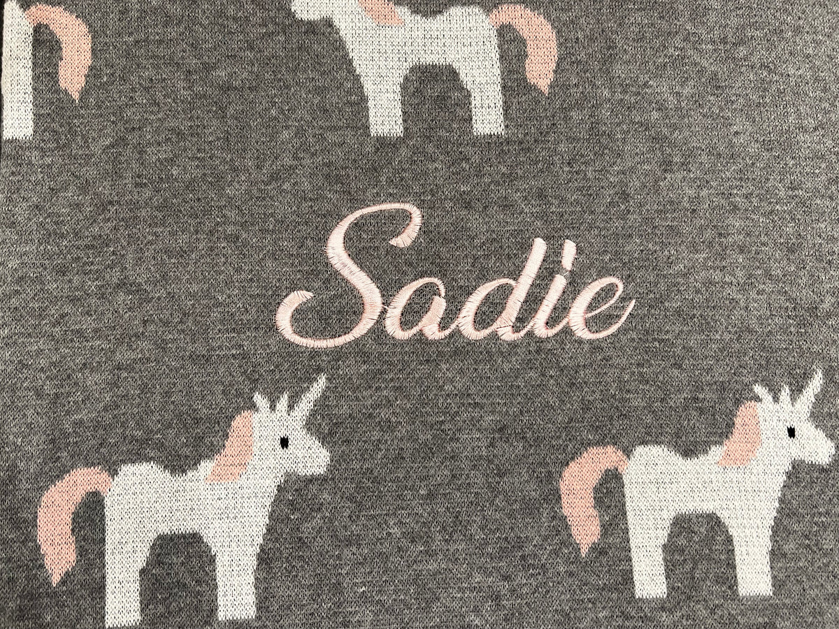 Couverture Personnalisée - Licorne Grise